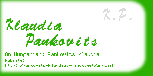 klaudia pankovits business card